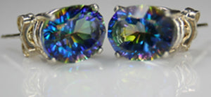 Alaskan Blue - Sterling Silver - 3 Carats Earrings